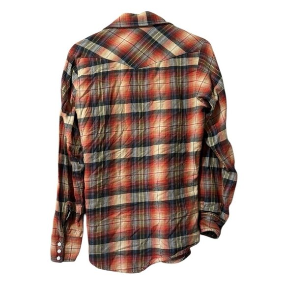 Mr Leggs Shirt Mens Small Plaid Flannel Pearl Snap USA 70s 80s Western VTG - Picture 2 of 11